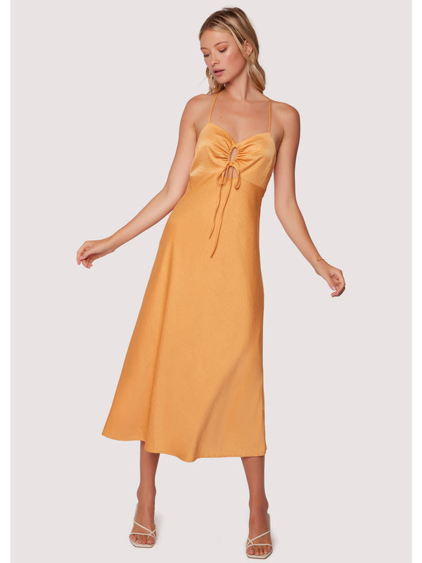 Apricot Sunset Midi Dress