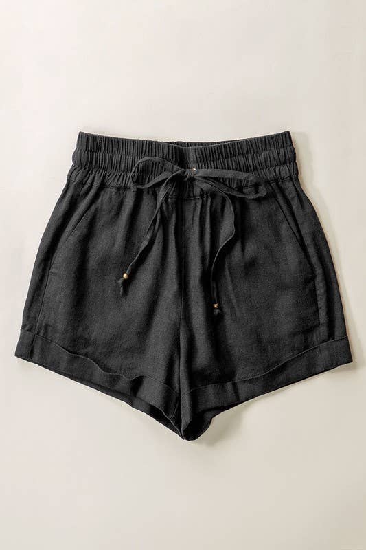 Linen Type Waistband Shorts