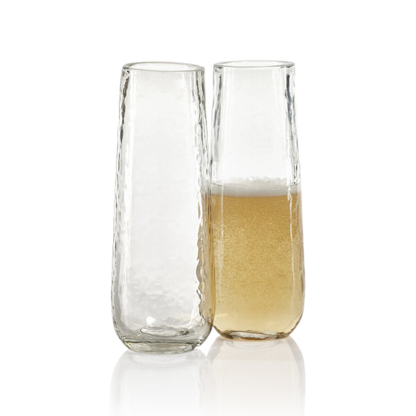 Hammered Stemless Champagne Flute