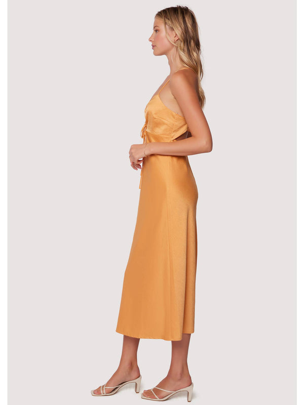 Apricot Sunset Midi Dress