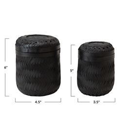 Black Bamboo Basket with lid